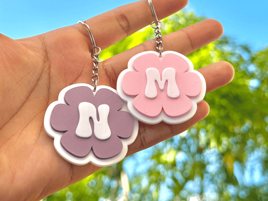 Chaveiro Flor Personalizado com Inicial