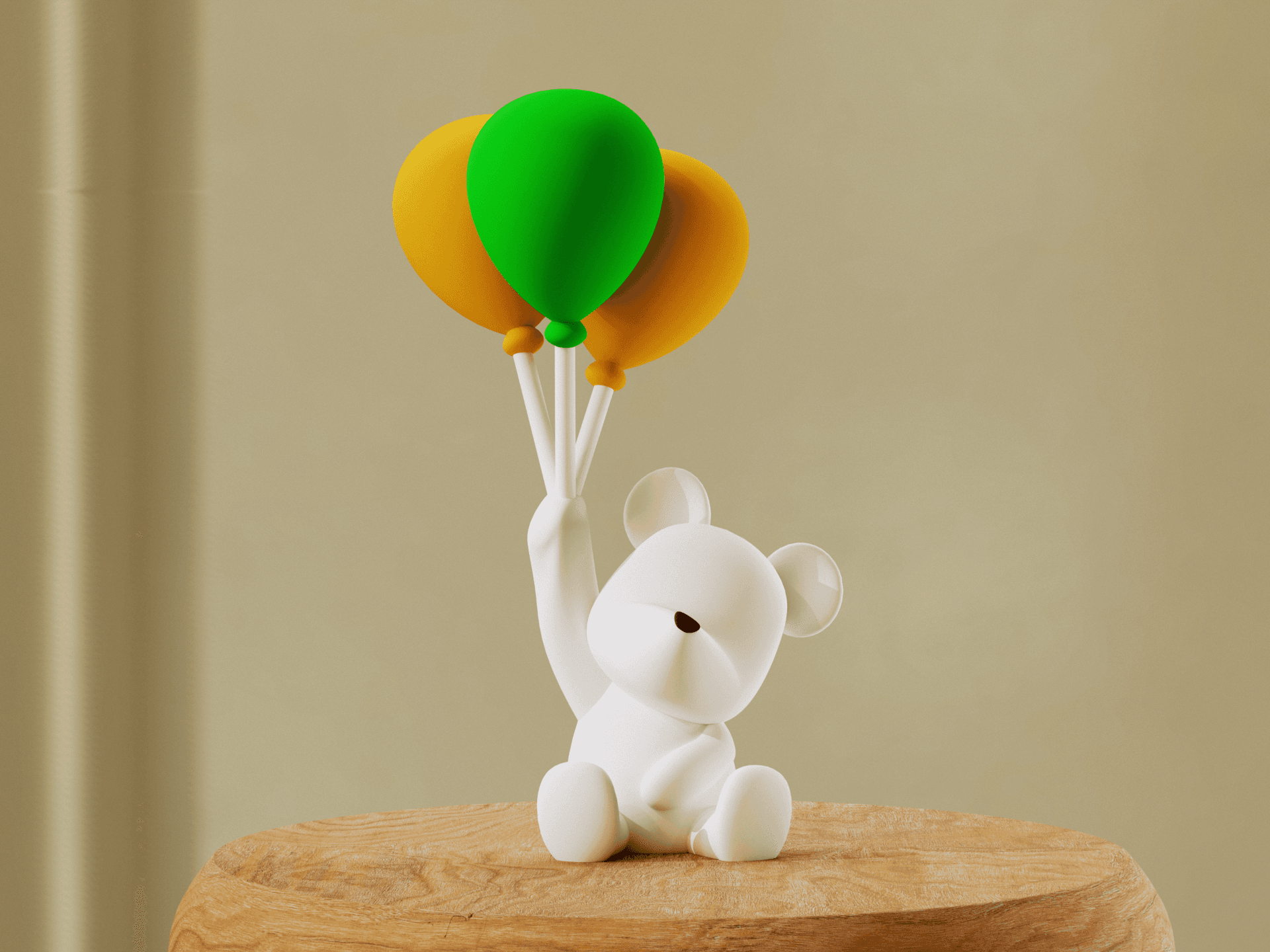 Ursinho com Balões – Decoração Fofa e Personalizável