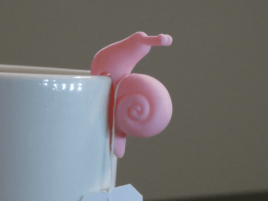 Suporte para Saquinho de Chá em Formato de Caracol